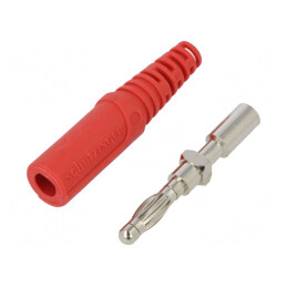 Mufă banană 4mm 32A roșie neizolată | Electronic-mag.ro | Componente Electronice