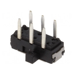 Comutator glisant 2 poziții SP3T 0,3A/6VDC ON-ON-ON PCB THT | Electronic-mag.ro | Componente Electronice