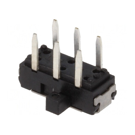 Comutator glisant 2 poziții SP3T 0,3A/6VDC ON-ON-ON PCB THT | Electronic-mag.ro | Componente Electronice