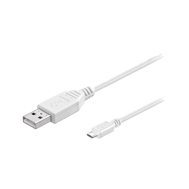 Cablu USB 2.0 A la Micro B 3m Alb | Electronic-mag.ro | Componente Electronice