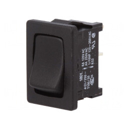 Comutator Rocker SPST Off-(On) 4A 250VAC Negru IP40 | Electronic-mag.ro | Componente Electronice