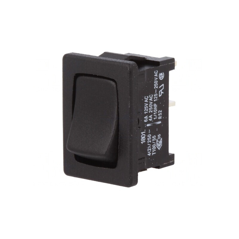 Comutator Rocker SPST Off-(On) 4A 250VAC Negru IP40 | Electronic-mag.ro | Componente Electronice