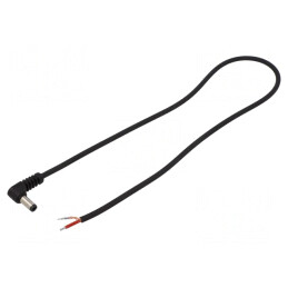 Cablu Electric 1x1mm2 DC 5,5/2,5 Mufă Unghi Negru 0,5m | Electronic-mag.ro | Componente Electronice