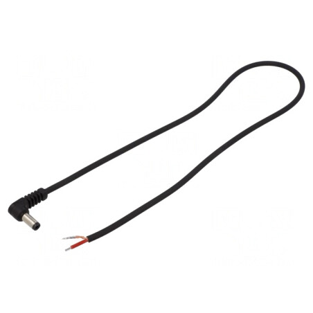Cablu Electric 1x1mm2 DC 5,5/2,5 Mufă Unghi Negru 0,5m | Electronic-mag.ro | Componente Electronice