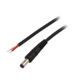 Cablu Electric Negru 1x1mm2 DC 5,5/2,1 0,5m | Electronic-mag.ro | Componente Electronice