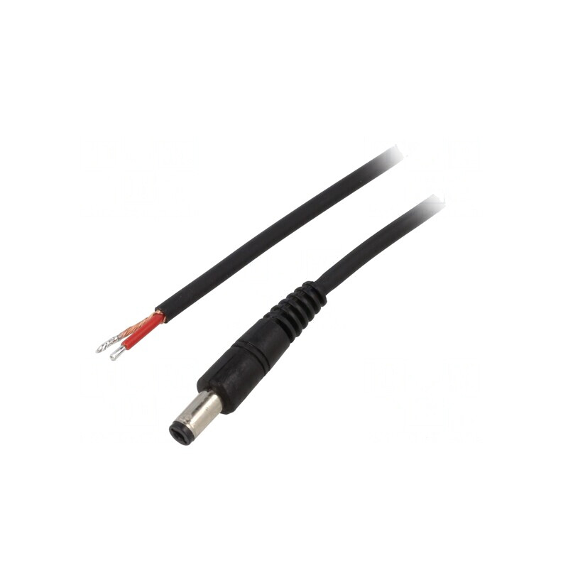 Cablu Electric Negru 1x1mm2 DC 5,5/2,1 0,5m | Electronic-mag.ro | Componente Electronice