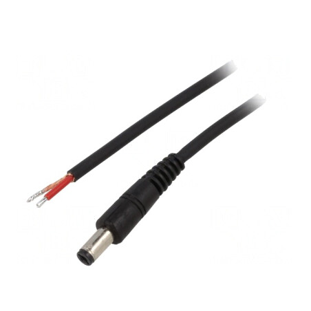 Cablu Electric Negru 1x1mm2 DC 5,5/2,1 0,5m | Electronic-mag.ro | Componente Electronice