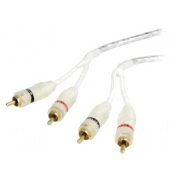 Cablu RCA dublu 1m alb | Electronic-mag.ro | Componente Electronice
