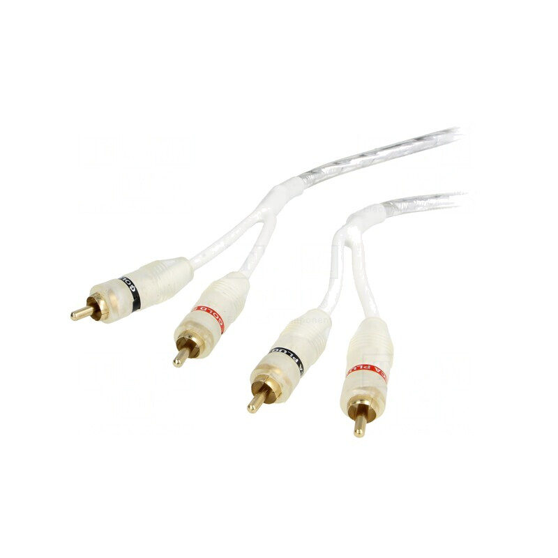 Cablu RCA dublu 1m alb | Electronic-mag.ro | Componente Electronice