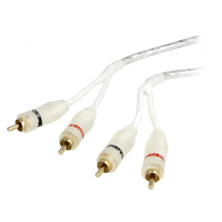 Cablu RCA dublu 1m alb | Electronic-mag.ro | Componente Electronice