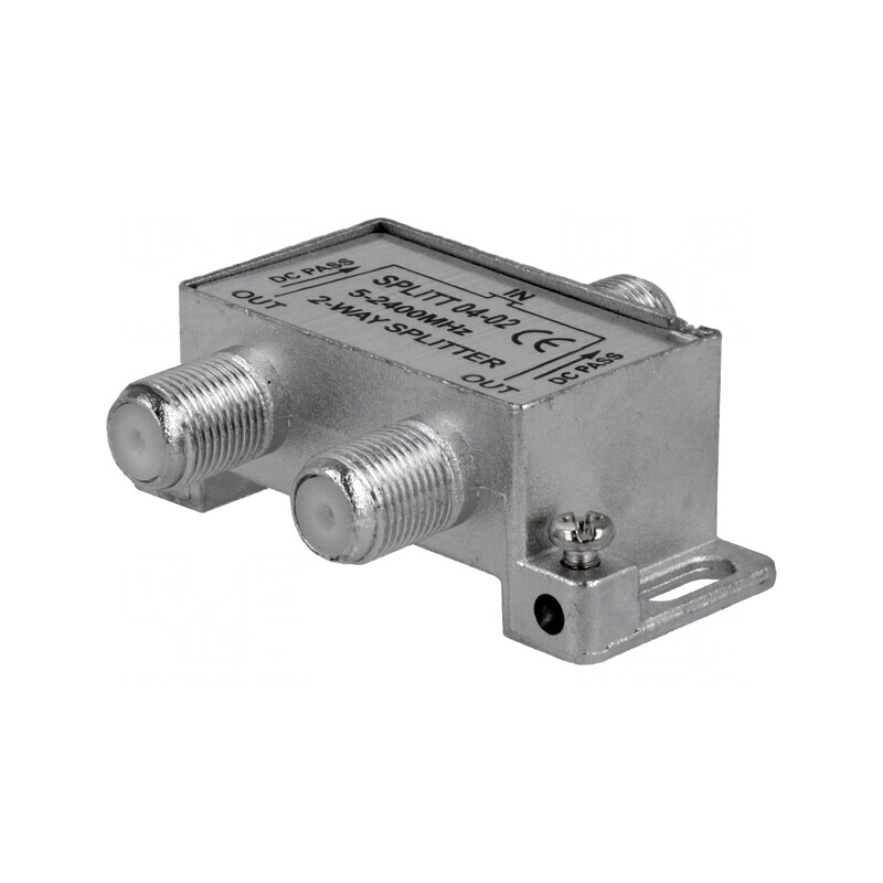Splitter 2400MHz Intrare F Mamă, Ieşire F Mamă x2 | Electronic-mag.ro | Componente Electronice