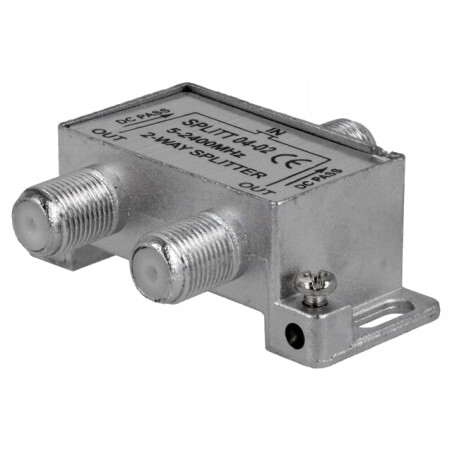 Splitter 2400MHz Intrare F Mamă, Ieşire F Mamă x2 | Electronic-mag.ro | Componente Electronice