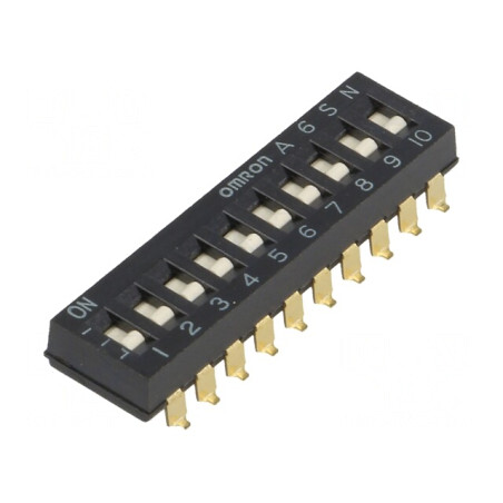 Comutator DIP-SWITCH 10 Secțiuni ON-OFF 24VDC | Electronic-mag.ro | Componente Electronice