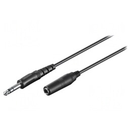 Cablu Audio Jack 6,3mm Soclu la Mufă 5m Negru | Electronic-mag.ro | Componente Electronice