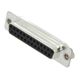 Mufă D-Sub 25 PIN Mamă Pe Cablu Neagră Aurită | Electronic-mag.ro | Componente Electronice