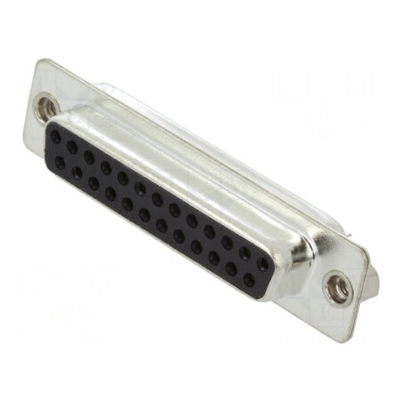 Mufă D-Sub 25 PIN Mamă Pe Cablu Neagră Aurită | Electronic-mag.ro | Componente Electronice