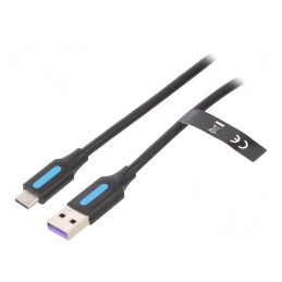 Cablu USB A la USB C 0.5m Negru 480Mbps | Electronic-mag.ro | Componente Electronice
