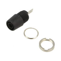 Soclu banană 4mm 20A negru izolat | Electronic-mag.ro | Componente Electronice