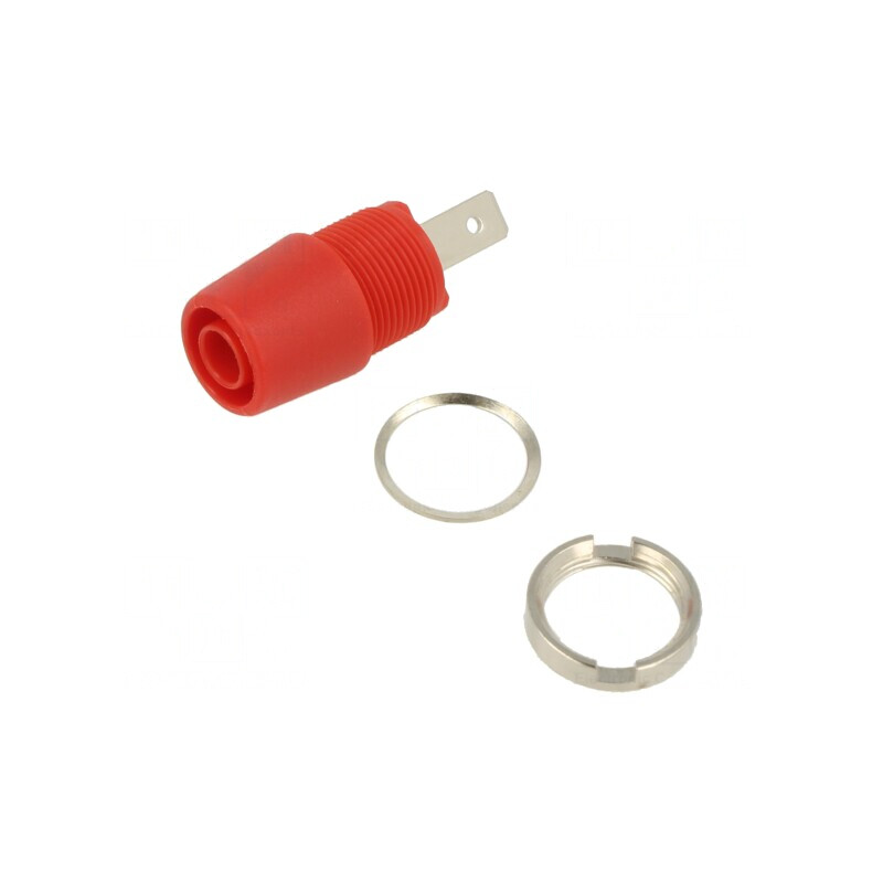 Soclu Banană 4mm Roșie Nichelată 20A 1kV cu Izolație | Electronic-mag.ro | Componente Electronice Soclu Banană 4mm Roșie Nichelată 20A 1kV cu Izolație | Electronic-mag.ro | Componente Electronice