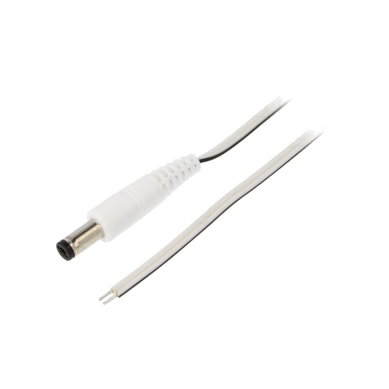 Cablu Alimentare DC Alb 1,5m 5,5/2,1mm | Electronic-mag.ro | Componente Electronice