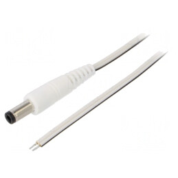 Cablu Alimentare DC Alb 1,5m 5,5/2,5 | Electronic-mag.ro | Componente Electronice