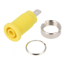Soclu Banană 4mm Galbenă pentru Panou | Electronic-mag.ro | Componente Electronice