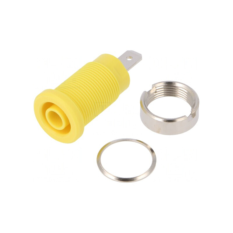 Soclu Banană 4mm Galbenă pentru Panou | Electronic-mag.ro | Componente Electronice