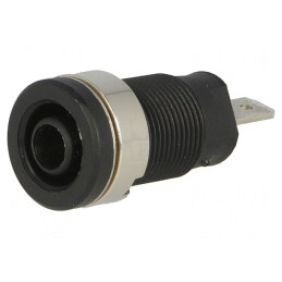 Soclu banană 4mm 24A negru panou | Electronic-mag.ro | Componente Electronice