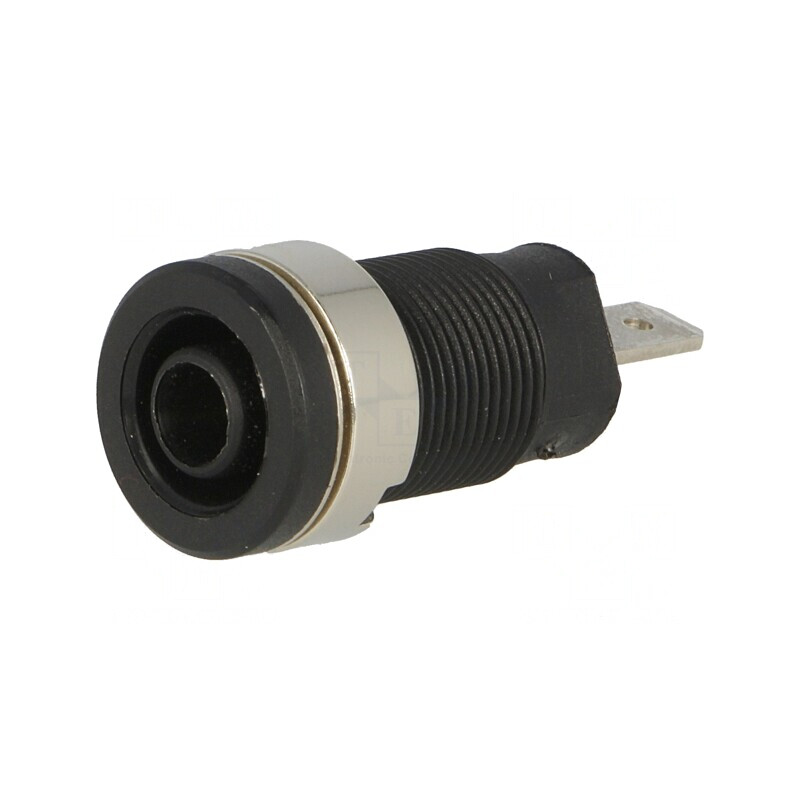 Soclu banană 4mm 24A negru panou | Electronic-mag.ro | Componente Electronice