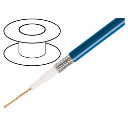 Cablu microfon 1x0,75mm2 albastru OFC cositorit | Electronic-mag.ro | Componente Electronice