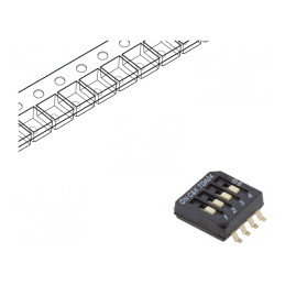 Comutator DIP-SWITCH 4 Secțiuni OFF-ON 24VDC | Electronic-mag.ro | Componente Electronice