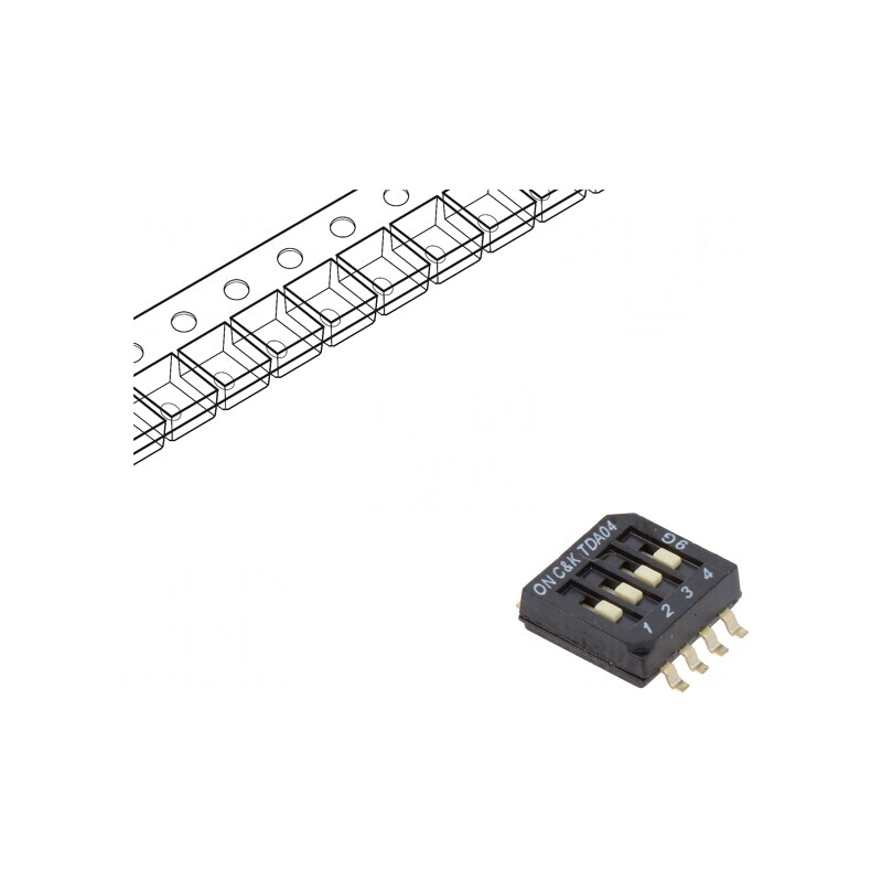 Comutator DIP-SWITCH 4 Secțiuni OFF-ON 24VDC | Electronic-mag.ro | Componente Electronice