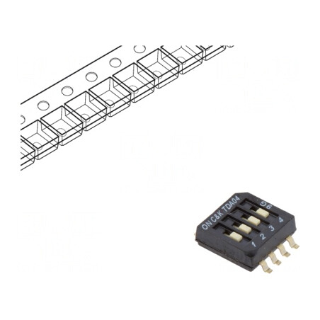 Comutator DIP-SWITCH 4 Secțiuni OFF-ON 24VDC | Electronic-mag.ro | Componente Electronice