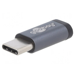 Adaptor OTG USB 2.0 Micro USB B la USB C Gri | Electronic-mag.ro | Componente Electronice