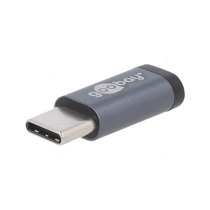 Adaptor OTG USB 2.0 Micro USB B la USB C Gri | Electronic-mag.ro | Componente Electronice