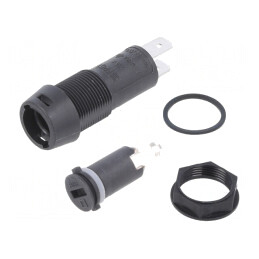 Clema siguranțe 10A 5x20mm neagră 250VAC | Electronic-mag.ro | Componente Electronice