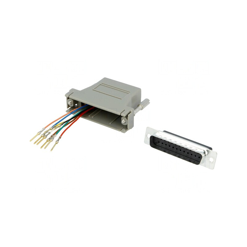Adaptor D-Sub 25pin Tată RJ45 Soclu Gri | Electronic-mag.ro | Componente Electronice