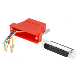 Adaptor D-Sub 25pin Tată la RJ45 Soclu Roșu | Electronic-mag.ro | Componente Electronice