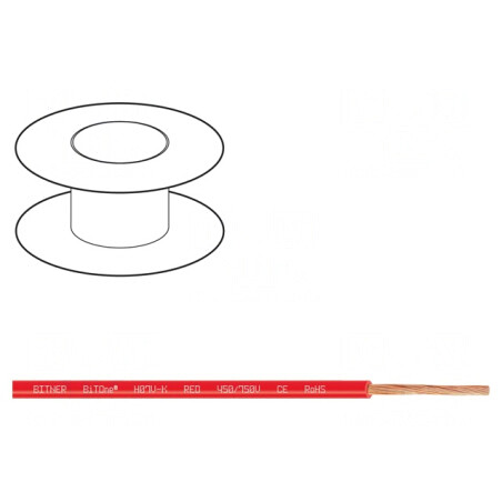 Cablu electric BiTOne H07V-K 10mm2 PVC roșu 100m | Electronic-mag.ro | Componente Electronice