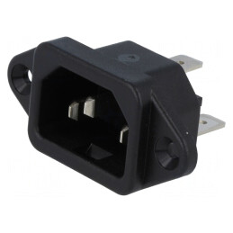 Conector Alimentare AC Tată 10A 250V IEC 60320 6061 | Electronic-mag.ro | Componente Electronice