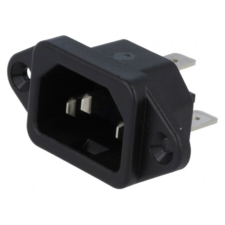 Conector Alimentare AC Tată 10A 250V IEC 60320 6061 | Electronic-mag.ro | Componente Electronice