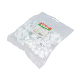 Suport cablu rotund alb cu cui 100 buc. | Electronic-mag.ro | Componente Electronice