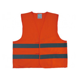 Vestă Reflectorizantă Portocaliu-Negru de Avertizare | Electronic-mag.ro | Componente Electronice