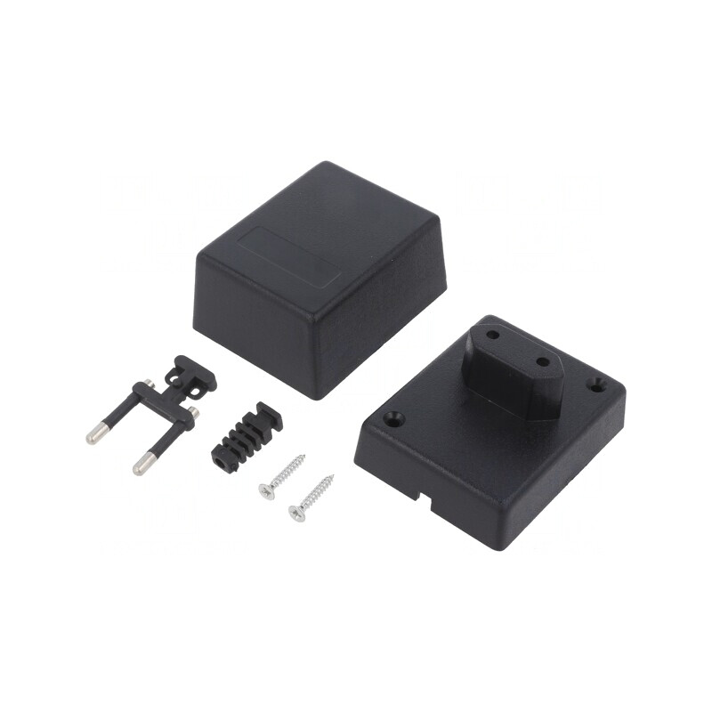 Carcasă pentru Alimentator ABS Neagră 58x73x52mm | Electronic-mag.ro | Componente Electronice