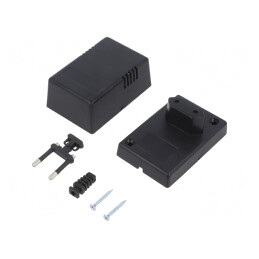 Carcasă Alimentator ABS Neagră 54x81x46mm | Electronic-mag.ro | Componente Electronice