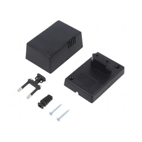Carcasă Alimentator ABS Neagră 54x81x46mm | Electronic-mag.ro | Componente Electronice