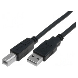 Cablu USB 2.0 A-B 3m Negru | Electronic-mag.ro | Componente Electronice