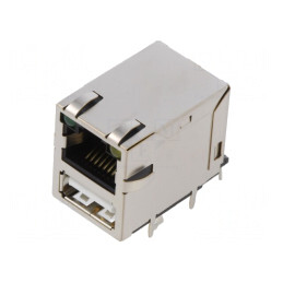 Soclu RJ45 USB A Ecranat cu LED 8p8c | Electronic-mag.ro | Componente Electronice