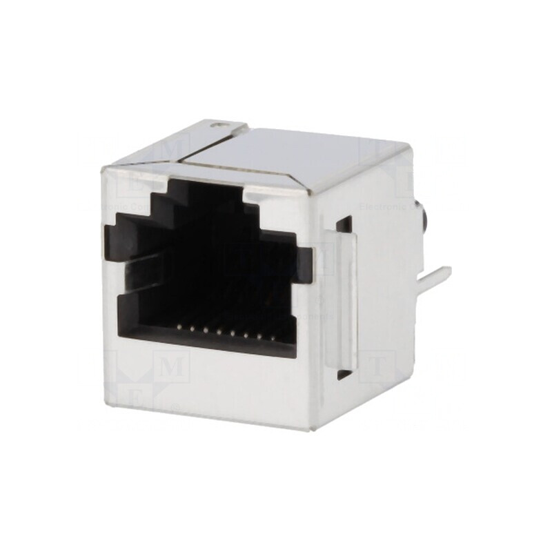Soclu RJ45 ecranat 8p8c pentru PCB THT drept | Electronic-mag.ro | Componente Electronice