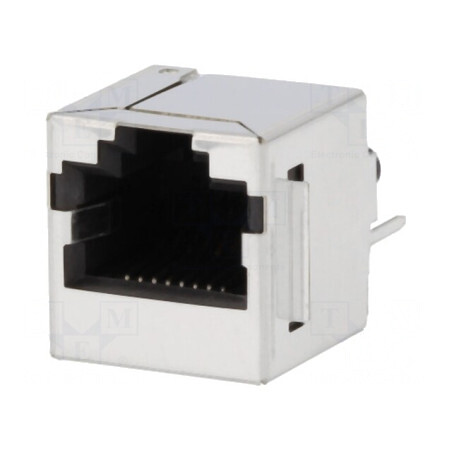Soclu RJ45 ecranat 8p8c pentru PCB THT drept | Electronic-mag.ro | Componente Electronice